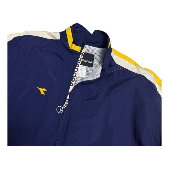DIADORA Water Resistant Windbreaker Retro Soccer Outdoor Jacket Mens Large - Picture 3 of 6